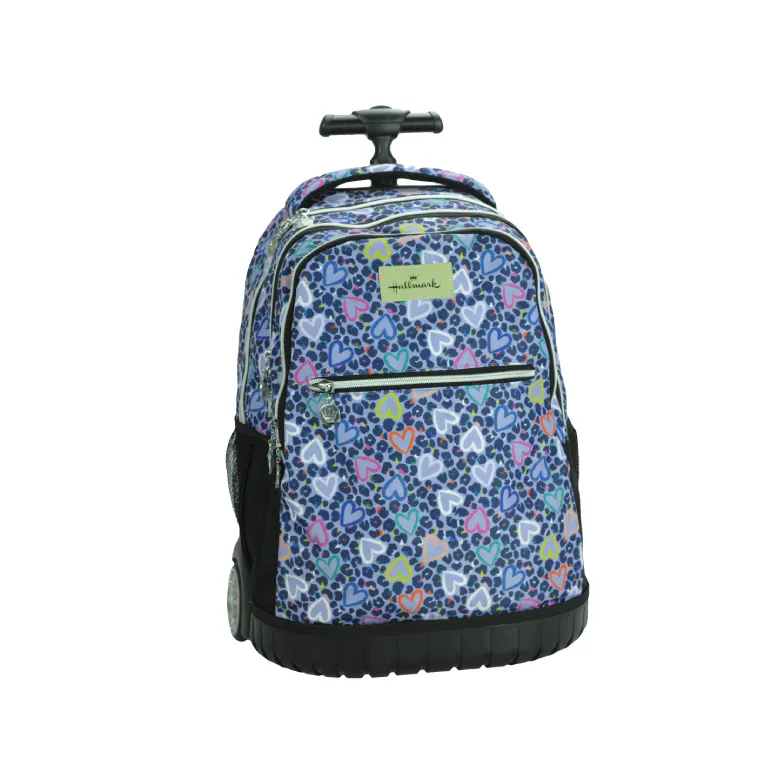 HALLMARK - Σχολική Τσάντα Πλάτης ΤΡΟΛΕΙ TROLLEY Backpack Δημοτικού με 3 θήκες ZOO PRINT 333-39074 BMU