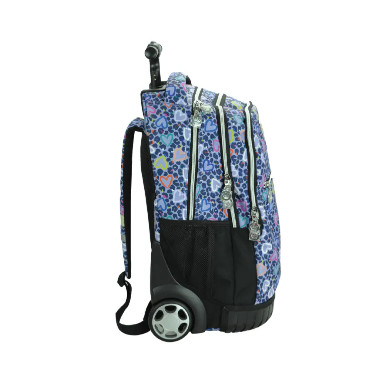 HALLMARK - Σχολική Τσάντα Πλάτης ΤΡΟΛΕΙ TROLLEY Backpack Δημοτικού με 3 θήκες ZOO PRINT 333-39074 BMU