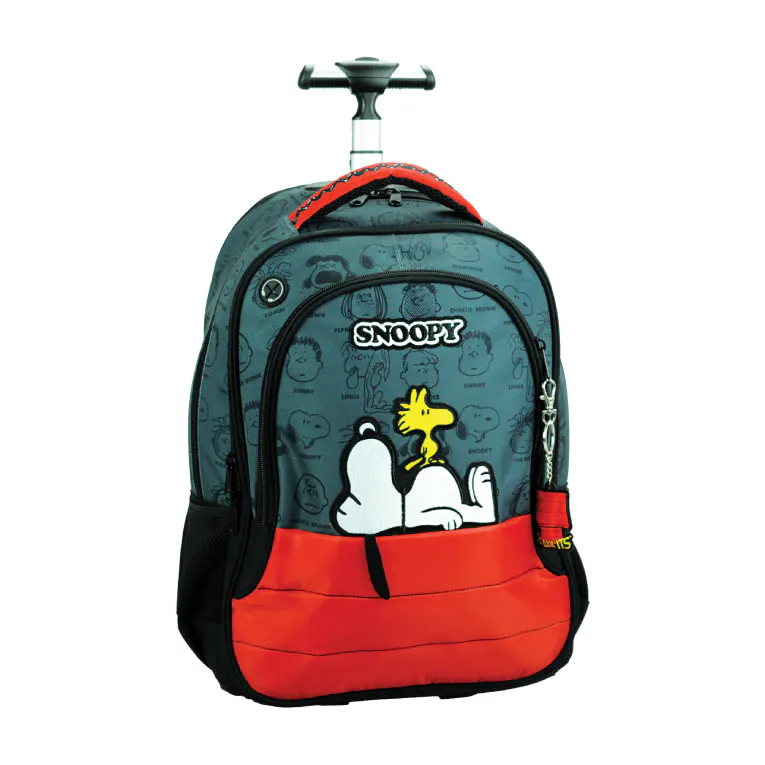 BMU - Back Me Up Σχολική Τσάντα Πλάτης ΤΡΟΛΕΙ TROLLEY Backpack Δημοτικού με 3 θήκες PEANUTS 365-10074