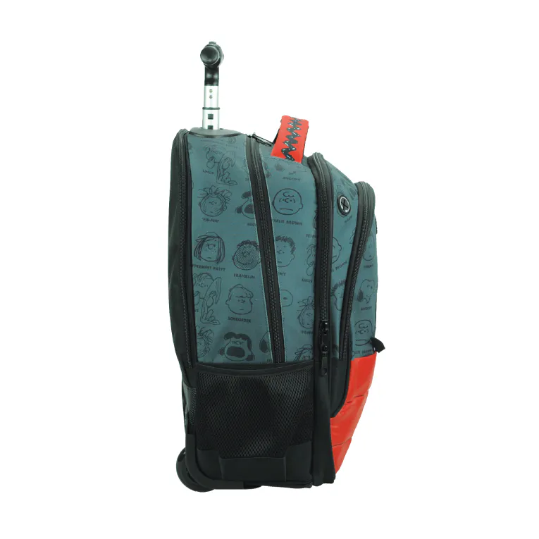 BMU - Back Me Up Σχολική Τσάντα Πλάτης ΤΡΟΛΕΙ TROLLEY Backpack Δημοτικού με 3 θήκες PEANUTS 365-10074