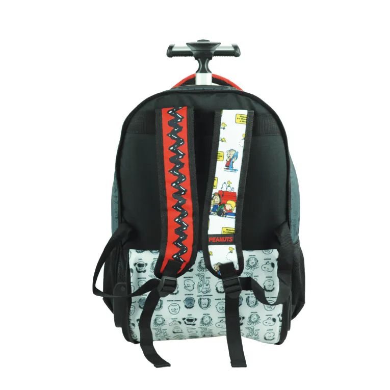 BMU - Back Me Up Σχολική Τσάντα Πλάτης ΤΡΟΛΕΙ TROLLEY Backpack Δημοτικού με 3 θήκες PEANUTS 365-10074