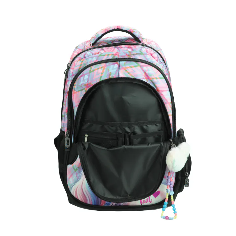BMU - Back Me Up PASTEL UNICORN Σχολική Τσάντα Πλάτης Οβαλ Δημοτικού 3 κεντρικές θήκες 357-41031