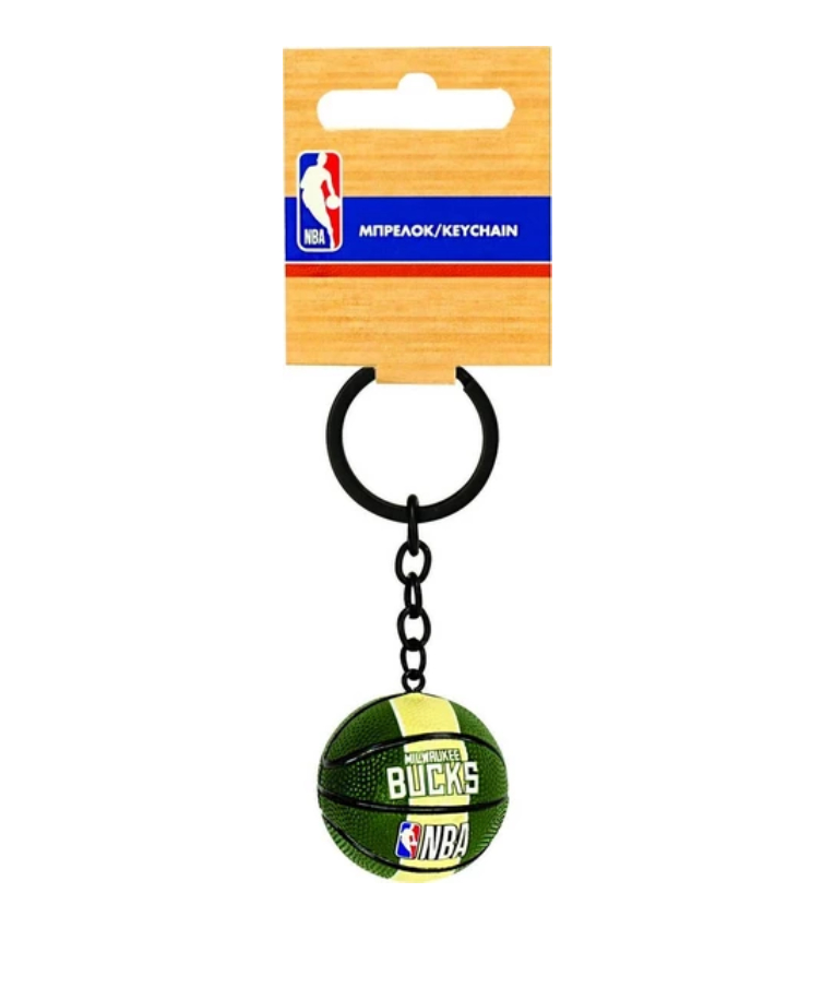 BMU - Back Me Up Μπρελόκ Ομάδας NBA MILWAUKEE BUCKS 3D ΜΠΑΛΑ 558-51512
