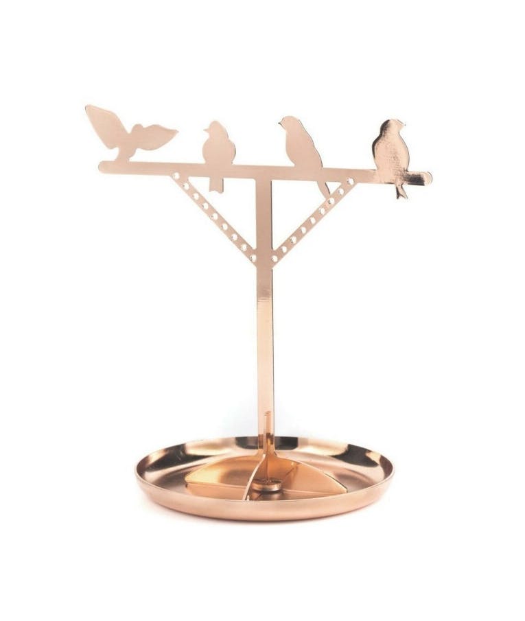 KIKKERLAND -  Jewelry Stand BIRD IS THE WORD - Σταντ Κοσμημάτων Χρυσό με Διακόσμηση Πουλιών JK07-CO