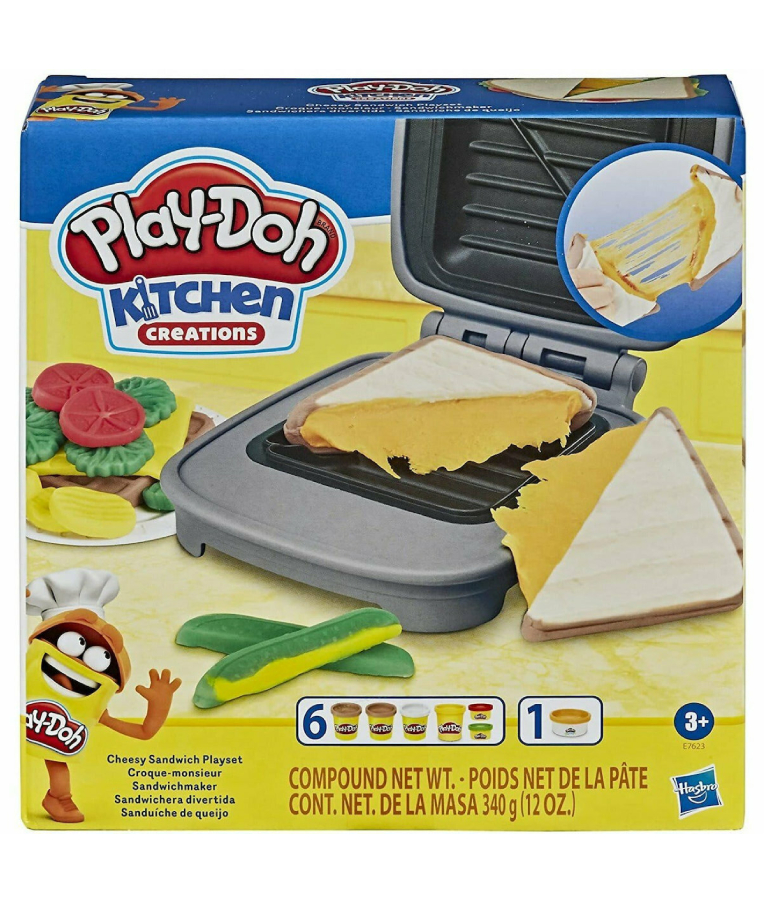 Πλαστελίνη - Παιχνίδι Δημιουργίας Πλαστοζυμαράκια Cheezy Sandwich Playset E7623 Hasbro Play-Doh για παιδιά 3+