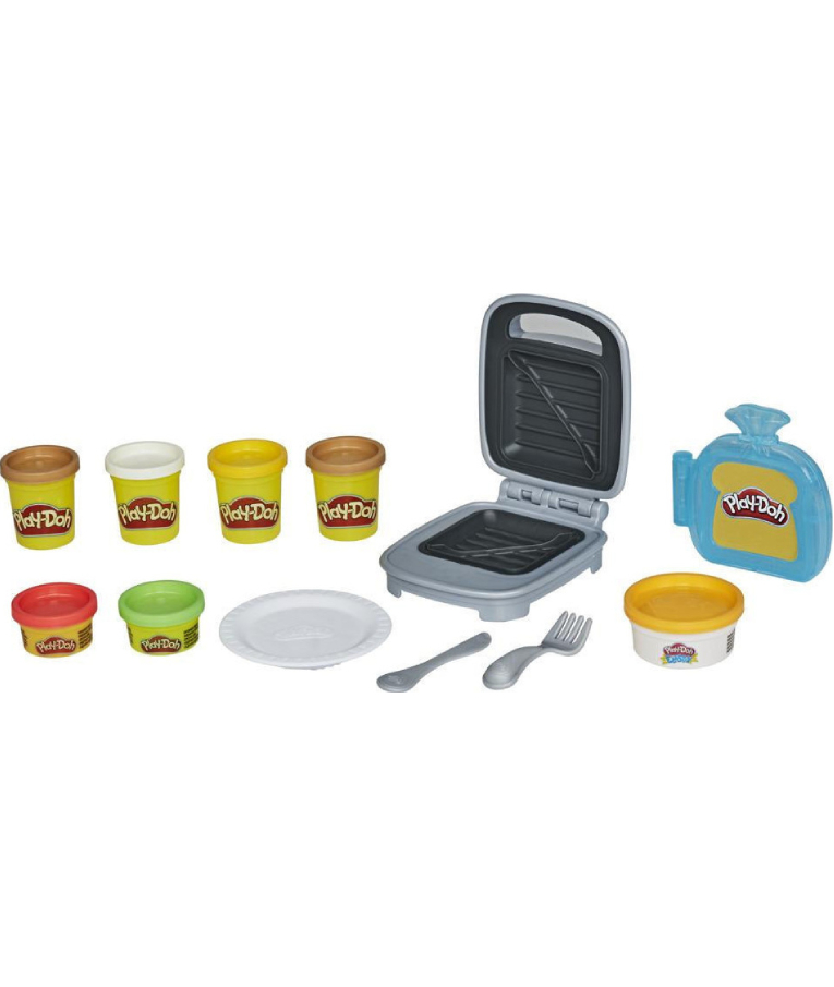 HASBRO - Πλαστελίνη - Παιχνίδι Δημιουργίας Πλαστοζυμαράκια Cheezy Sandwich Playset E7623 Hasbro Play-Doh για παιδιά 3+