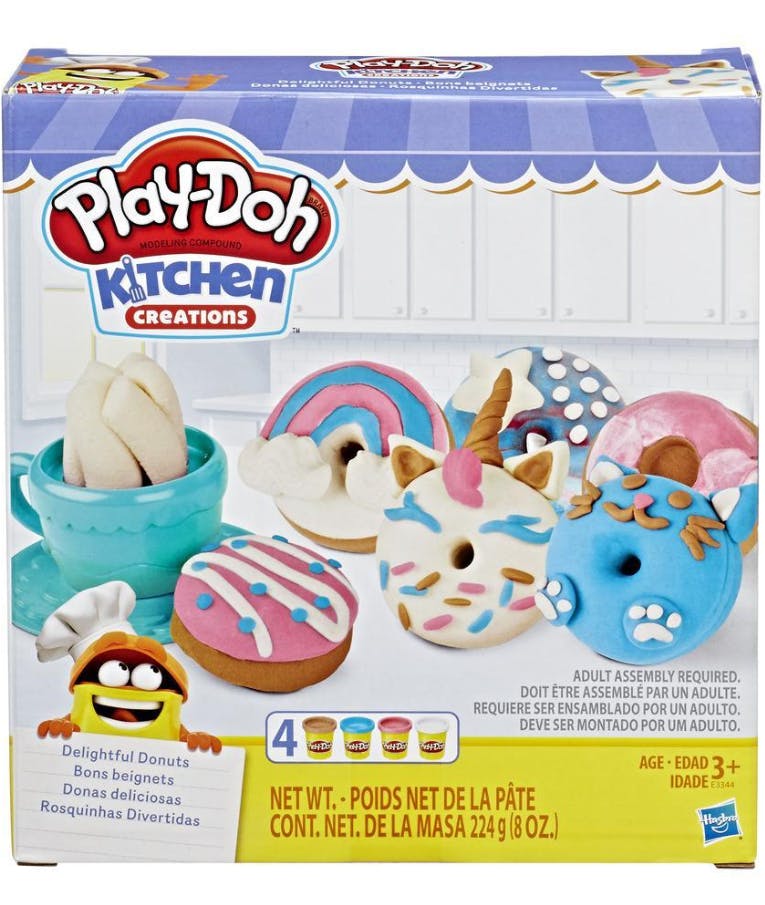Πλαστελίνη - Παιχνίδι Πλαστοζυμαράκια  Delightful Donuts Νόστιμα Ντόναλτς σετ με 4 χρώματα E3344 Hasbro Play-Doh για παιδιά 3+