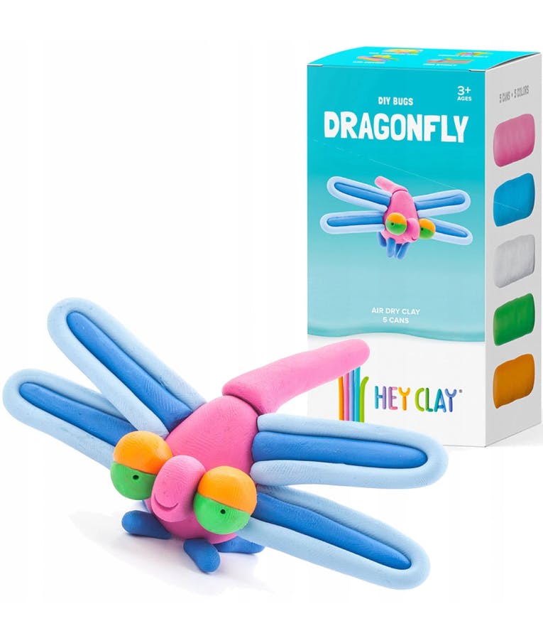  Claymates DIY BUGS DRAGONFLY Πολύχρωμος Πηλός Modeling Air-Dry Clay, 5 Cans ,5 Colors MBU003 440027 Ηλικία 3+