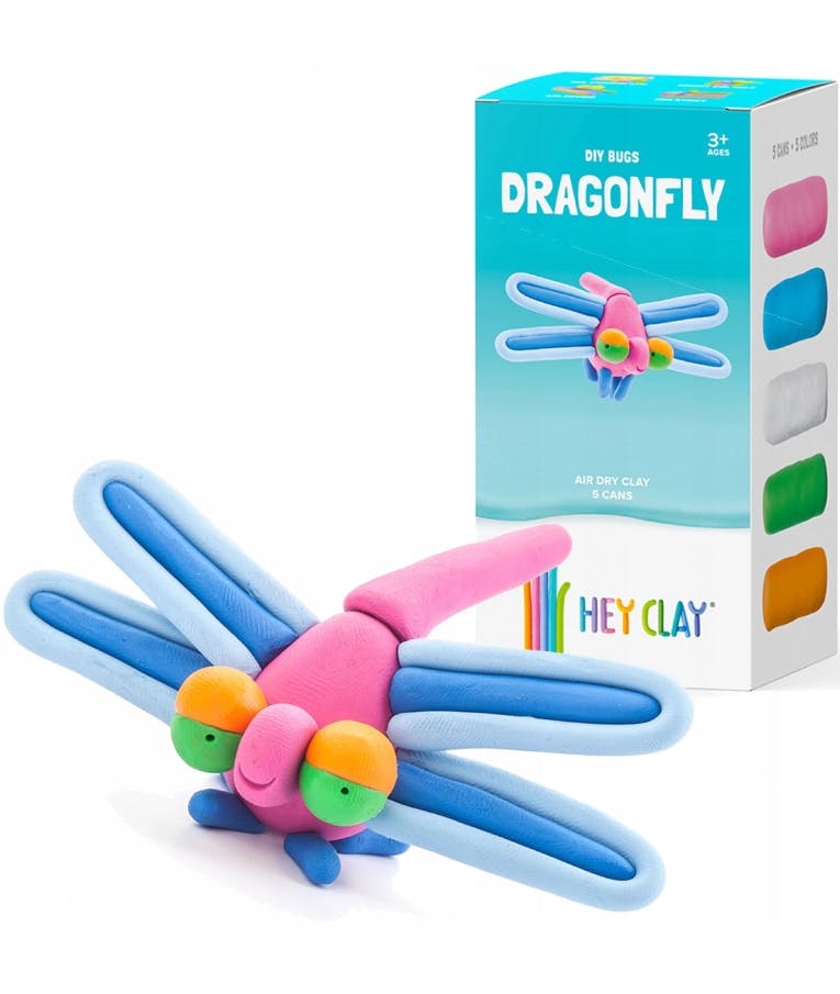 Claymates DIY BUGS DRAGONFLY Πολύχρωμος Πηλός Modeling Air-Dry Clay, 5 Cans ,5 Colors MBU003 440027 Ηλικία 3+