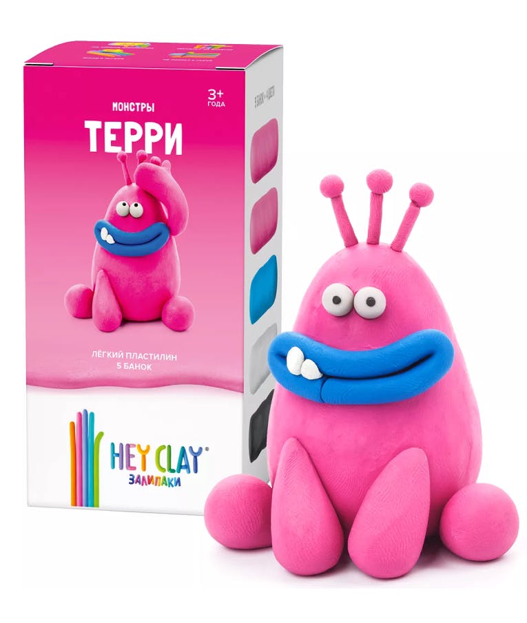  Claymates DIY Monsters TERRY Πολύχρωμος Πηλός Modeling Air-Dry Clay, 5 Cans , 4 Colors MMN001 440013 Ηλικία 3+