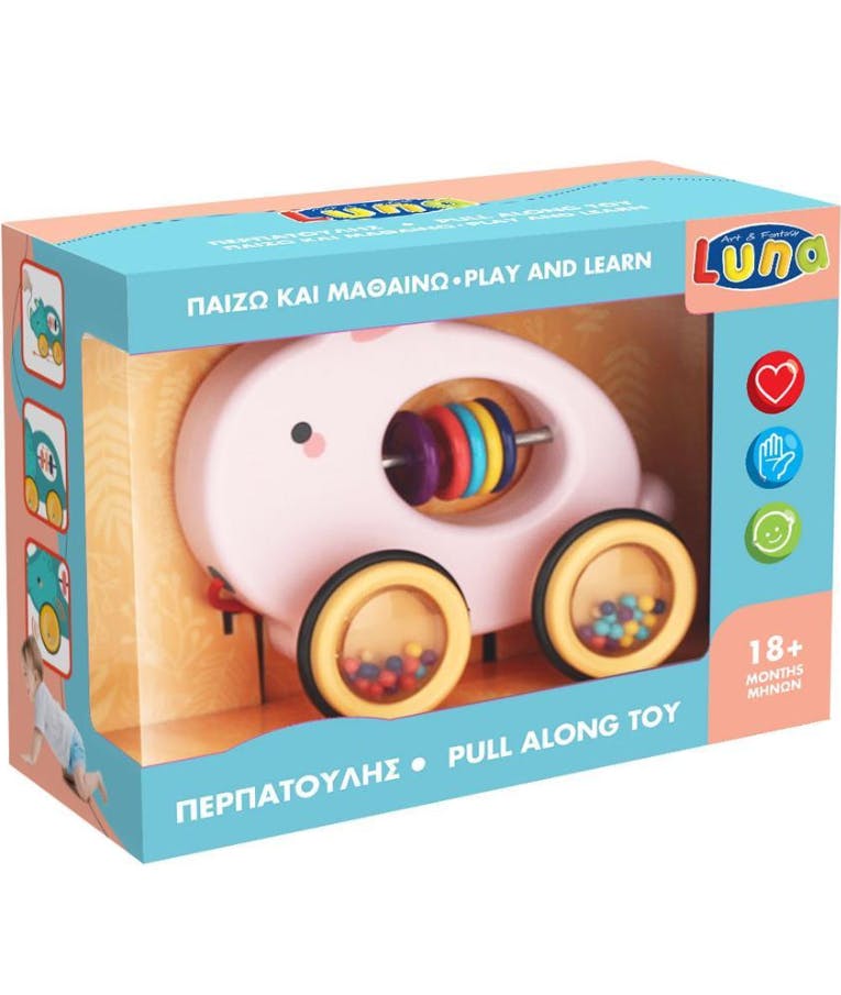 Luna Περπατούλης Κουνελάκι (Τροχήλατο) - Παίζω και Μαθαίνω  Pull Along Toy-Play&Learn  Ηλικία 18μ+  0621953