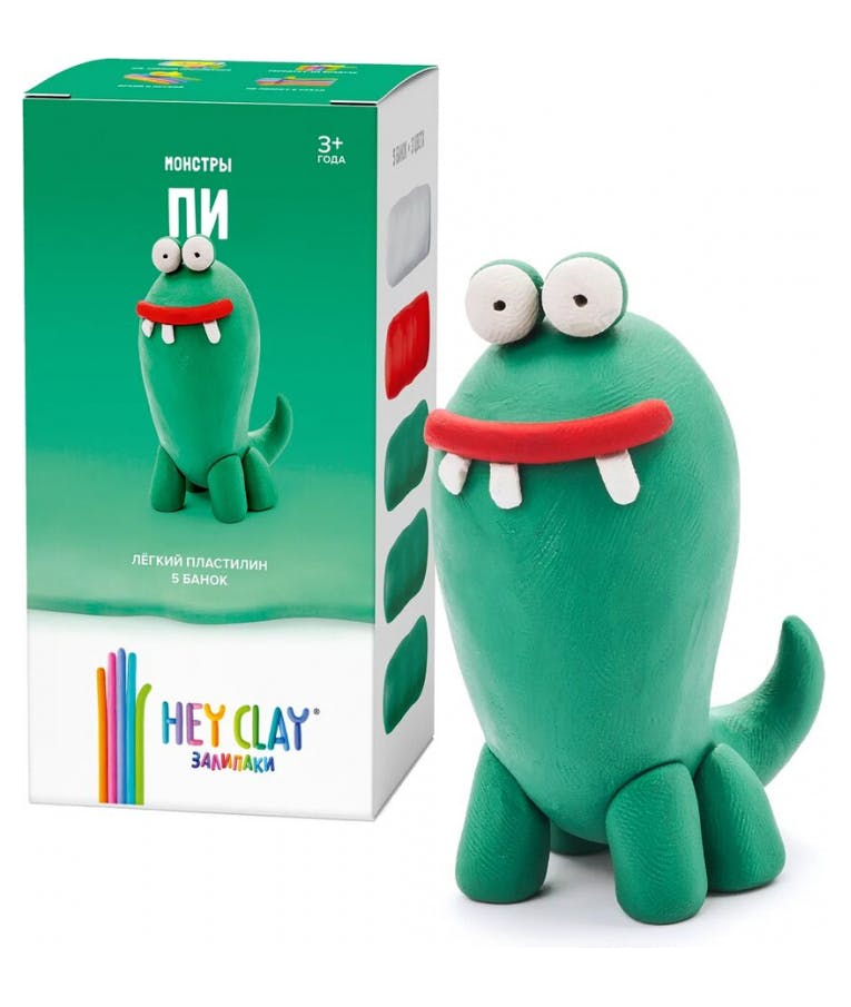 Claymates DIY MONSTERS MR.PI Πολύχρωμος Πηλός Modeling Air-Dry Clay, 5 Cans ,3 Colors MMN003 440015 Ηλικία 3+