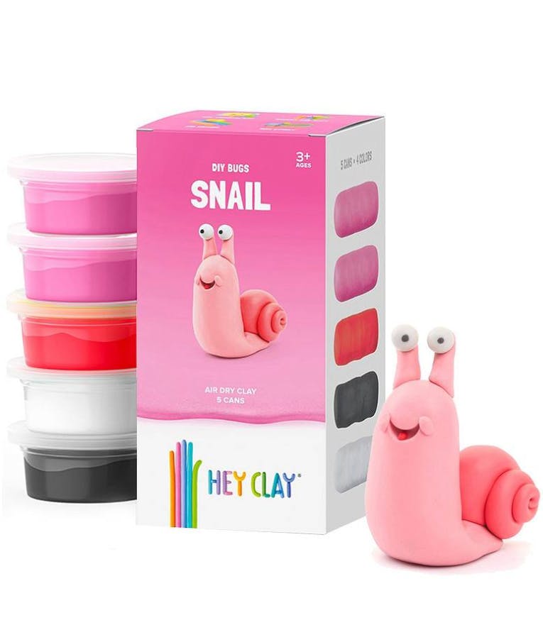 Claymates DIY BUGS SNAIL Πολύχρωμος Πηλός Modeling Air-Dry Clay, 5 Cans ,4 Colors MBU001 440025 Ηλικία 3+