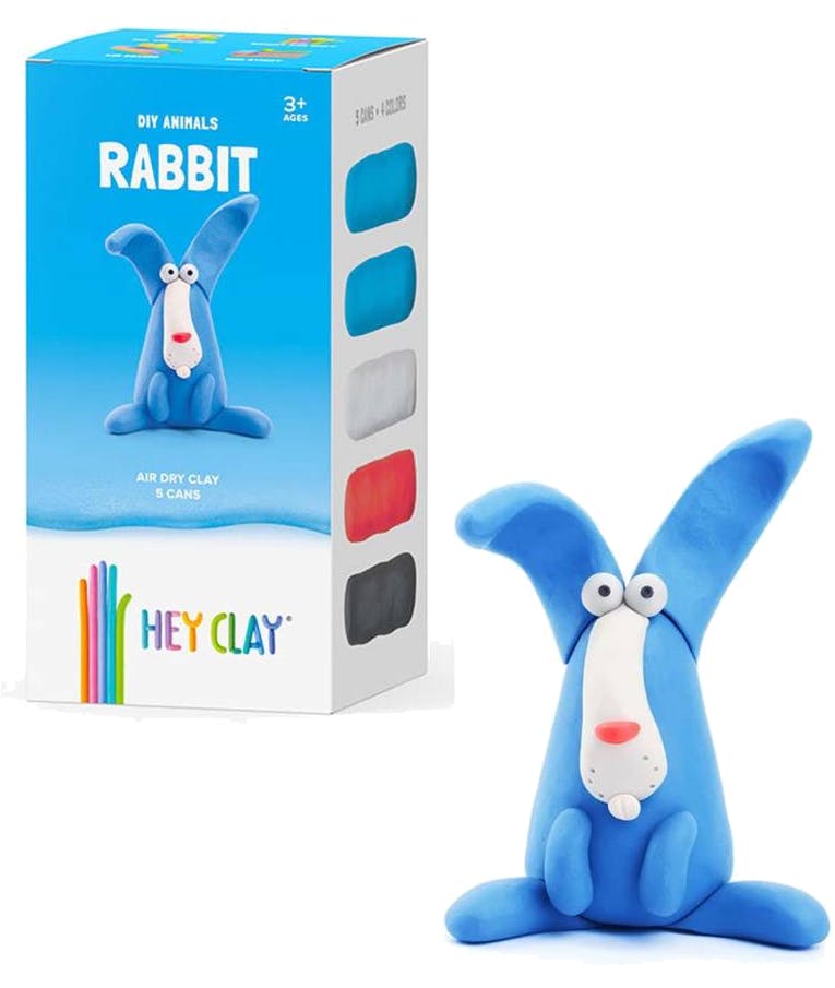 Claymates DIY ANIMALS RABBIT Πολύχρωμος Πηλός Modeling Air-Dry Clay, 5 Cans ,5 Colors MAN006 440024 Ηλικία 3+