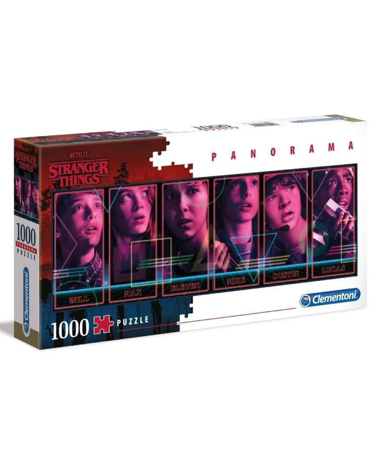 Puzzle Παζλ Stranger Things Characters Panorama 1000 Τεμ. CLEMENTONI  39548 98x33 cm