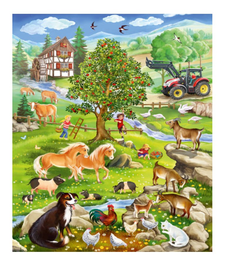DESYLLAS - Schmidt Puzzle Farm Παιδικό Παζλ Φάρμα 3x48  26.3x17.8cm  Ηλικία 4+  56353