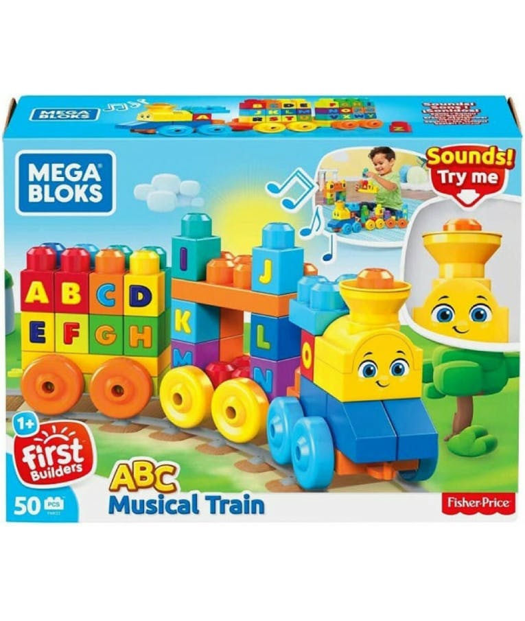 Fisher-Price MEGA BLOKS Τρενάκι ABC - ABC Learning Train 60τμχ Τουβλάκια για παιδιά  Ηλικία 1+  DXH35