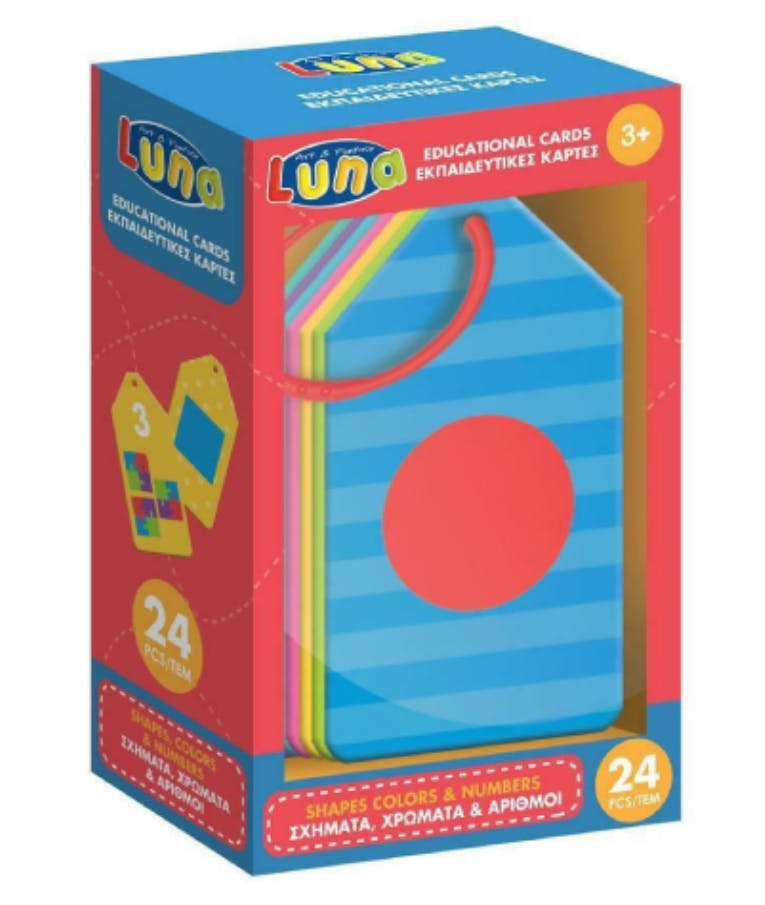 Luna Εκπαιδευτικές Κάρτες - Σχήματα, Χρώματα και Αριθμοί (24 κάρτες) Ηλικία 3+ 000621789