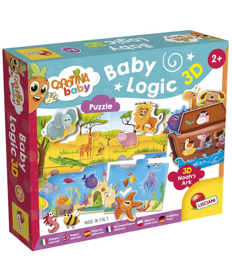  Baby Logic 3D Puzzle Animals - Παζλ 3D με Ζώα για Παιδια 1-4 ετών  Carotina Baby 92536