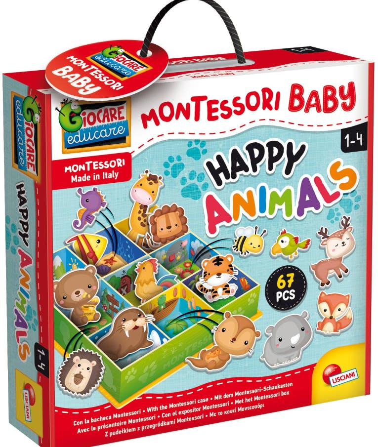  Εκπαιδευτικό Παιχνίδι Montessori Baby Bacheca Happy Animals για παιδιά 1-4 Ετών 92772