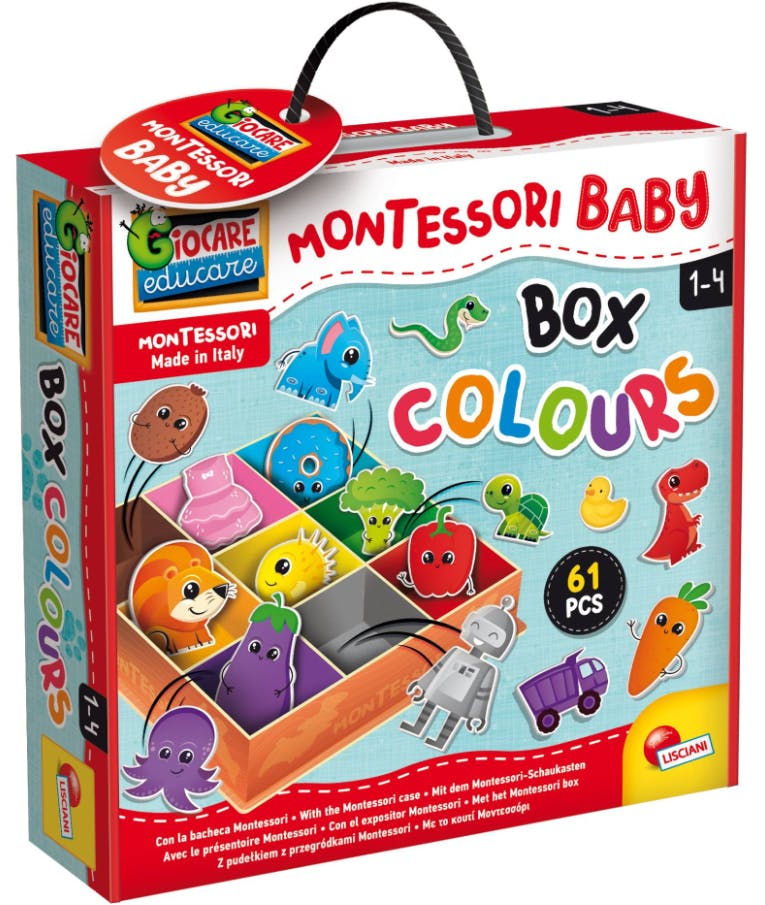  Εκπαιδευτικό Παιχνίδι Montessori Baby Box Colours για παιδιά 1-4 Ετών 64 κομμάτια Baby Bacheca 92765