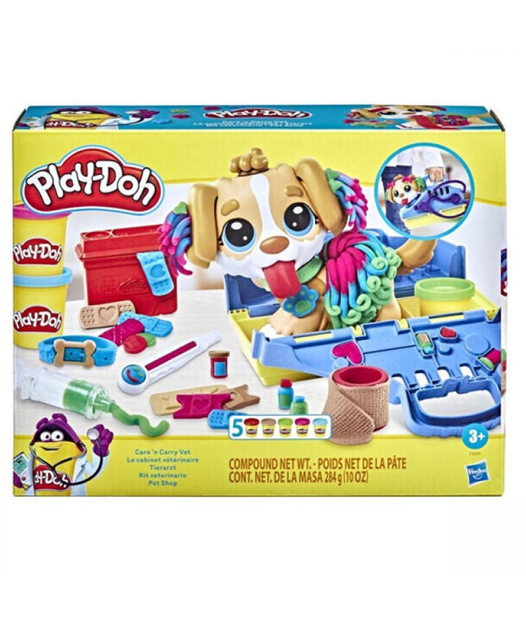 Πλαστελίνη - Παιχνίδι Δημιουργίας Πλαστοζυμαράκια Care'n Carry Vet Set E3639 Hasbro Play-Doh Σετ Βαλίτσα Κτηνίατρου Ηλικία 3+