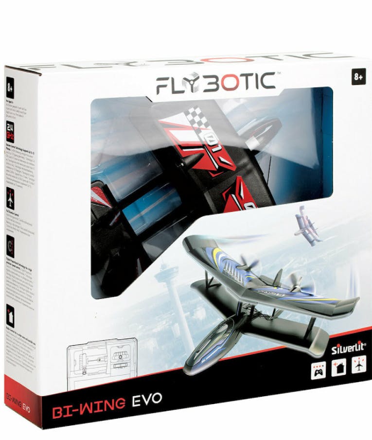 Flybotic BI-WING EVO Τηλεκατευθυνόμενο Αεροπλάνο Μαύρο (7530-85739) Silverlit Ηλικία 8+