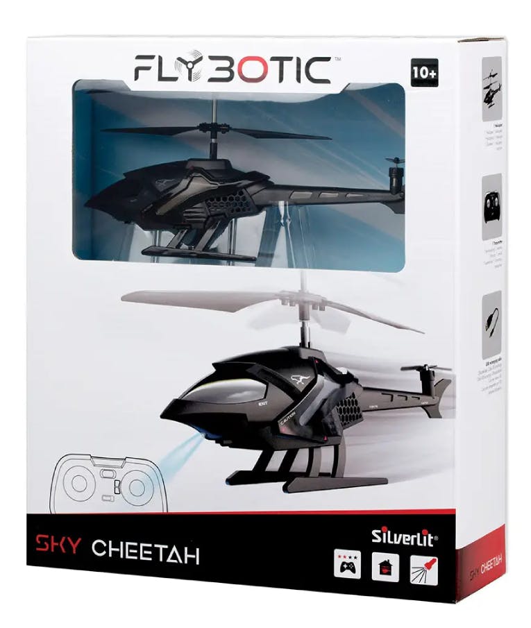 AS CLEMENTONI - Flybotic Τηλεκατευθυνόμενο Ελικόπτερο Mαύρο Sky Cheetah (7530-84718) Silverlit Ηλικία 10+