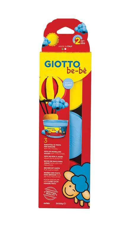 GIOTTO - Πλαστελίνη - Παιχνίδι Δημιουργίας Πλαστοζυμαράκια 3x100g  BE-BE Κίτρινο Γαλάζιο Κόκκινο 462501