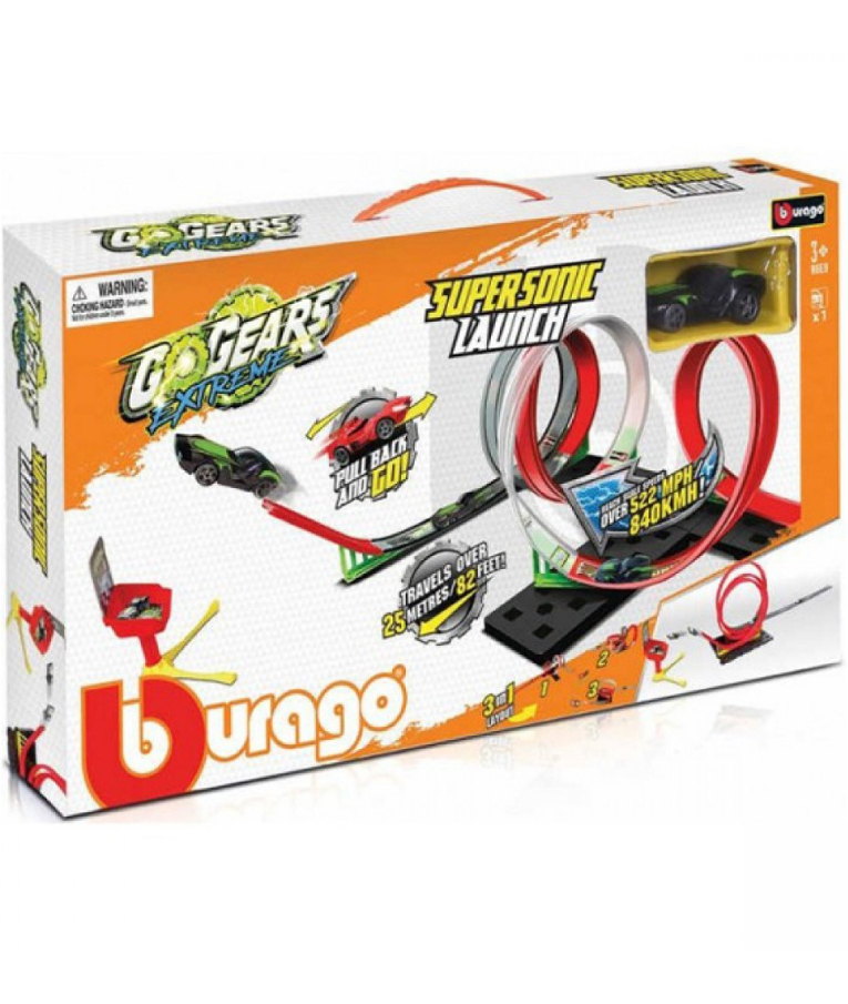 BΒURAGO - BBURAGO Πίστα GoGears Extreme Supersonic Launch Plays 1 Car Ηλικία 3+  18-30533