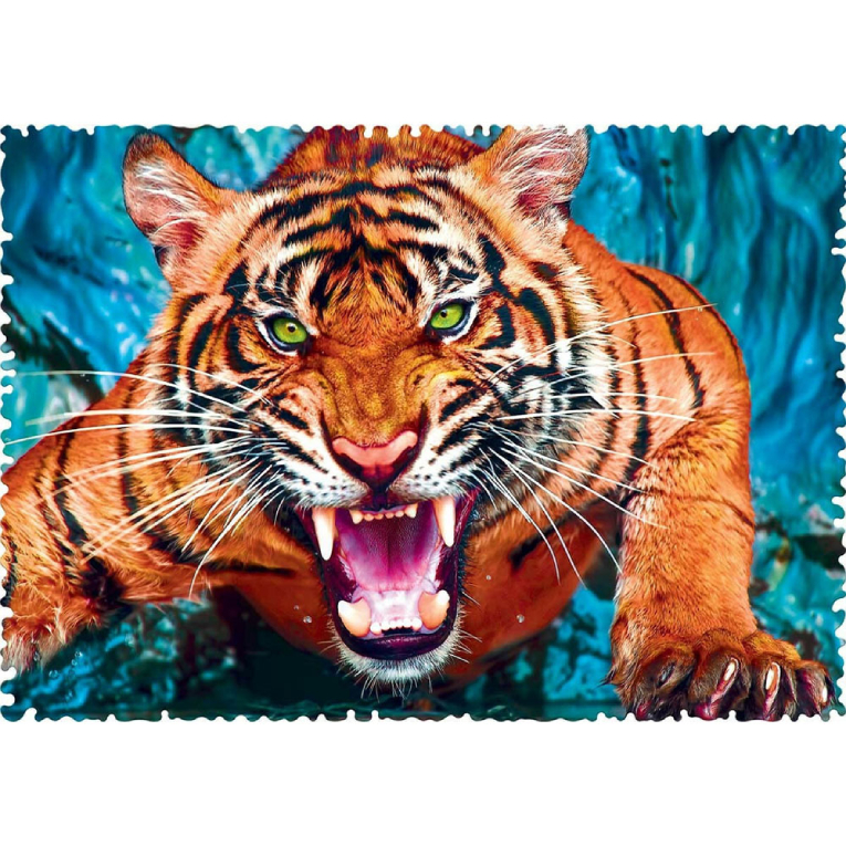 Trefl Puzzle ΠΑΖΛ CRAZY SHAPES FACING A TIGER 600τμχ  68x48cm  11110