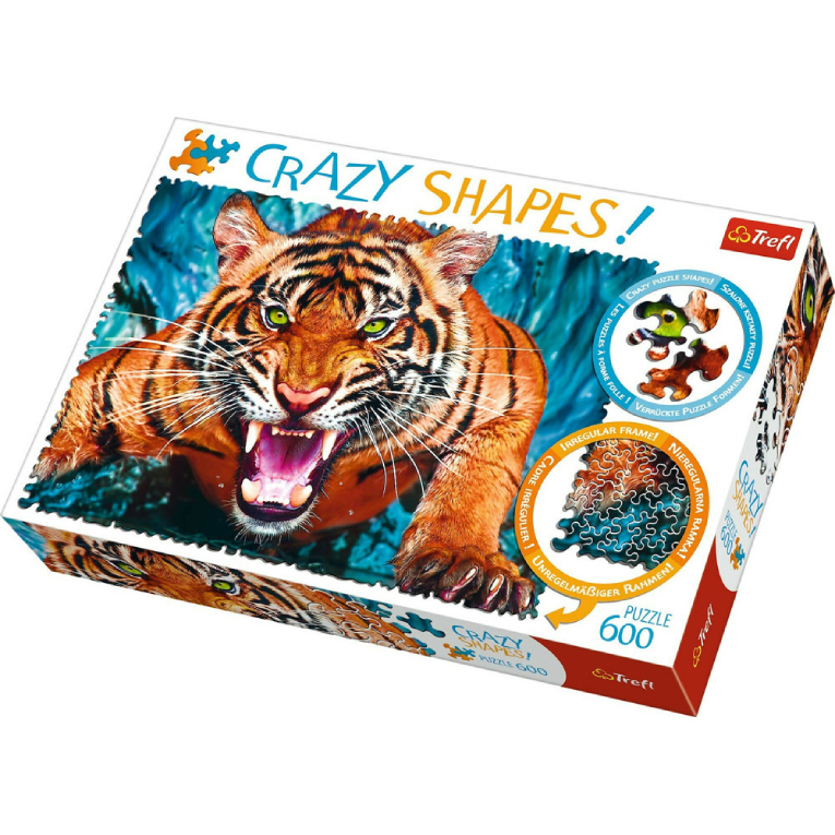 TREFL - Trefl Puzzle ΠΑΖΛ CRAZY SHAPES FACING A TIGER 600τμχ  68x48cm  11110