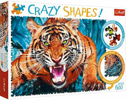 TREFL - Trefl Puzzle ΠΑΖΛ CRAZY SHAPES FACING A TIGER 600τμχ  68x48cm  11110
