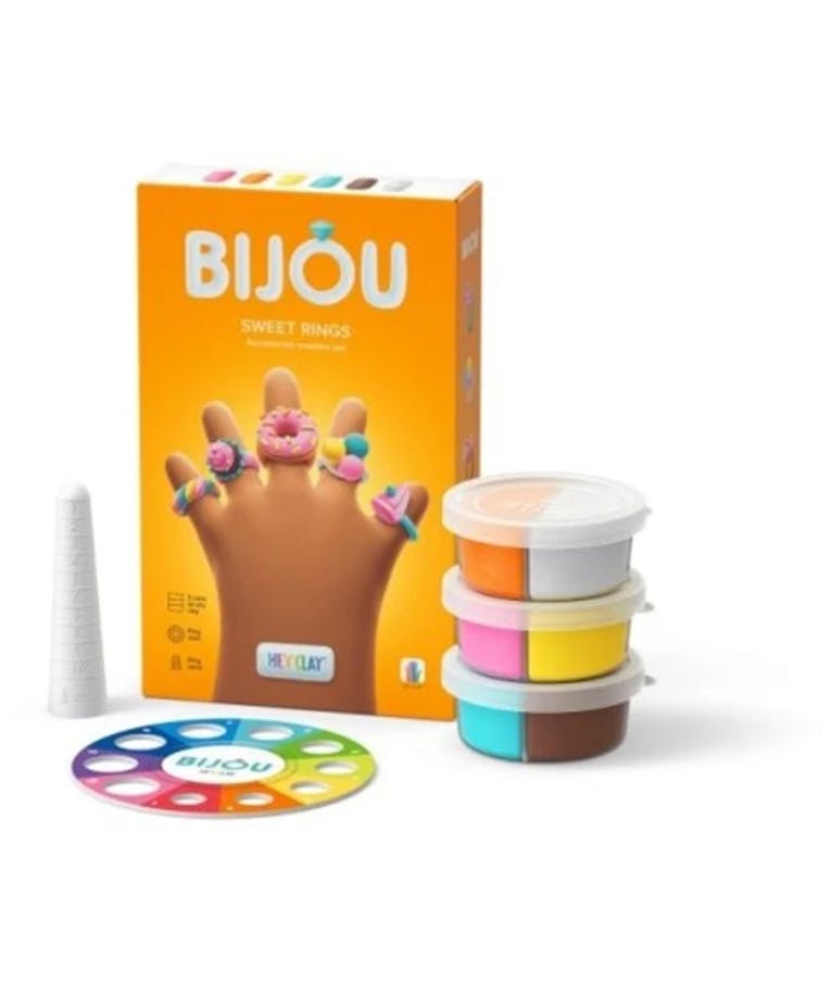  Bijou Sweet Rings Πολύχρωμος Πηλός Modeling Air-Dry Clay, 3 Colors Cans για κατασκευή Δαχτυλιδιών 440066 Ηλικία 3+