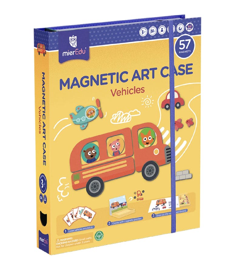  Μαγνητικό Εκπαιδευτικό Σετ ΟΧΗΜΑΤΑ - VEHICLES Magnetic Art Case (με 57 Μαγνήτες)  Ηλικία 3+  ΜΕ151