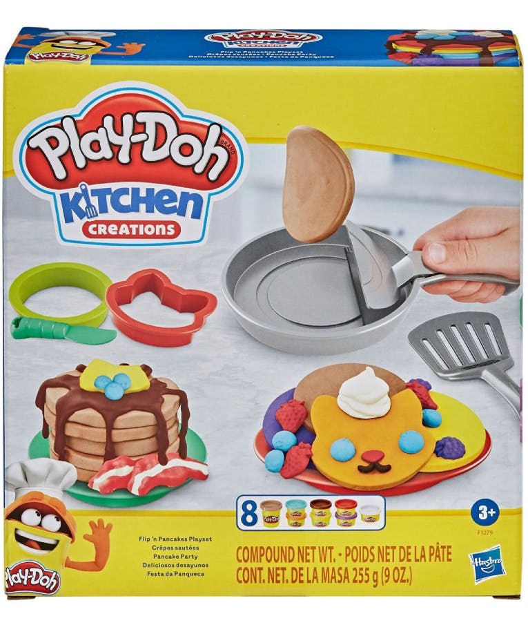 HASBRO - Πλαστελίνη - Παιχνίδι Δημιουργίας Πλαστοζυμαράκια FLIP N PANCAKES PLAYSET  F1279 Hasbro Play-Doh για παιδιά 3+
