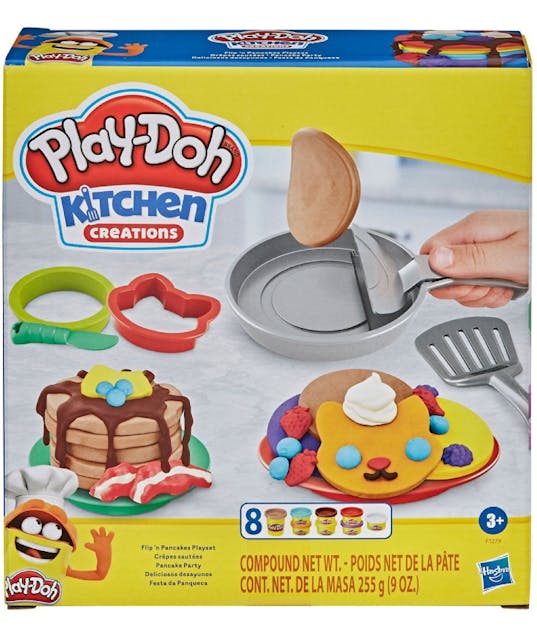 HASBRO - Πλαστελίνη - Παιχνίδι Δημιουργίας Πλαστοζυμαράκια FLIP N PANCAKES PLAYSET  F1279 Hasbro Play-Doh για παιδιά 3+