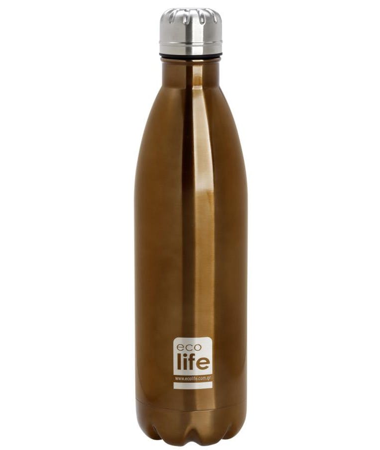 Ecolife Thermos Bottle Ανοξείδωτο Μπουκάλι Θερμός σε Bronze χρώμα 750 ml 33-BO-3003
