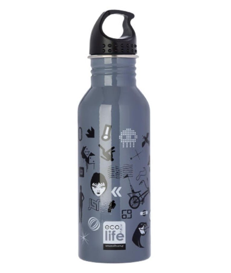 Μπουκάλι Παγούρι Ecolife Trends Standard Ανοξείδωτο 600ml Γκρι 33-BO-1002