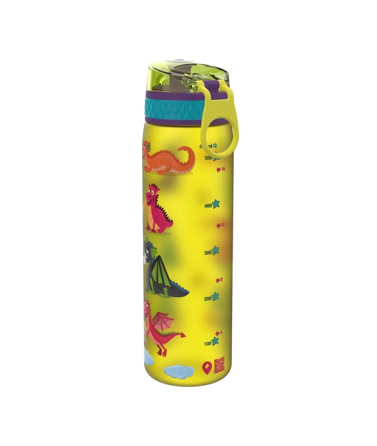 Ion 8 Leak Proof Sports Bottle Παγούρι Slim DRAGON Δράκοι Κίτρινο 600ml I8500FPYDRAG