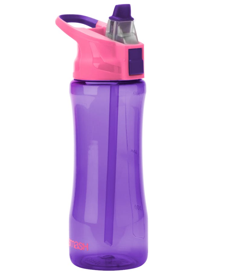 Ecolife Πλαστικό Παγούρι Smash Purple Μωβ 600ml με Εσωτερικό Καλαμάκι 33-SMA-23619