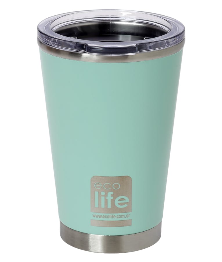 Ποτήρι Θερμός για καφέ με διάφανο καπάκι 370ml Coffee Thermos Cup Mint Μέντα 0.37lt 33-BO-4109 Ecolife