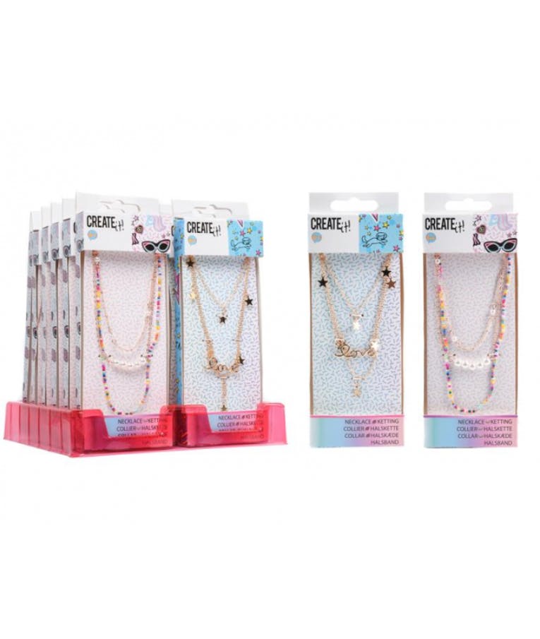 Necklace 3 Layered Beads - Κολλιέ με 3 Στρώσεις 3 σε 1 (2 Σχέδια) Ηλικία 6+ 84345