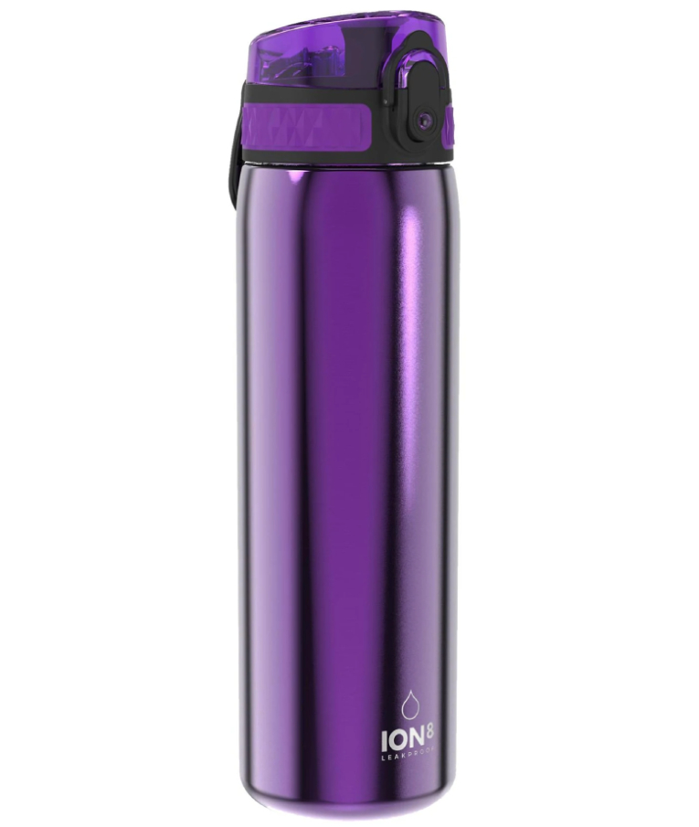 ION8 - Ion 8 Leak Proof Insulate Steel Water Bottle Μπουκάλι Ανοξείδωτο Ατσάλι Slim Μωβ Purple 600ml I8SS500MPUR