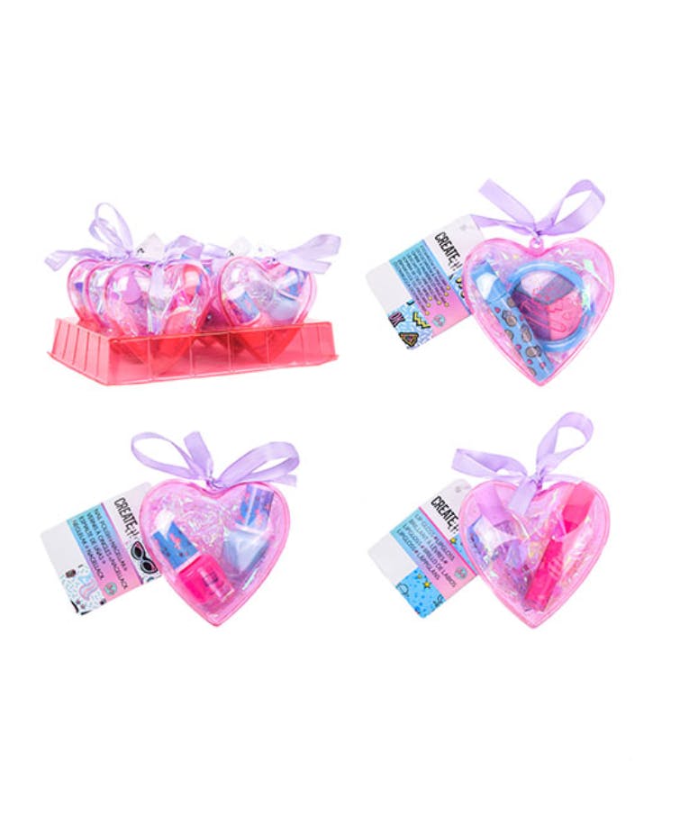 Create it Make up Heart 3pcs Lip Gloss - Παιδικό Lip gloss up Συσκευασία Καρδιά Σετ των 3τμχ  Ηλικία 6+ 84158