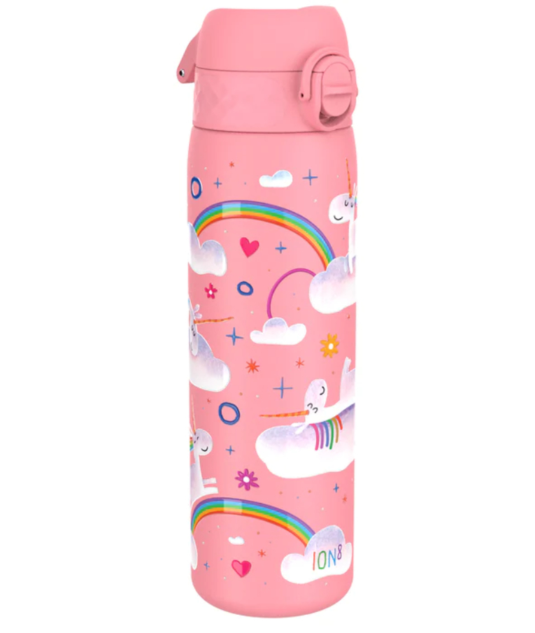Ion 8 Leak Proof Sports Bottle Παγούρι Slim Unicorn Rainbow Μονόκερος Ροζ 600ml I8RF500PPUNIRAIN