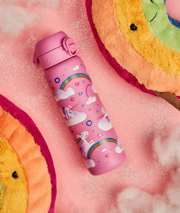 ION8 - Ion 8 Leak Proof Sports Bottle Παγούρι Slim Unicorn Rainbow Μονόκερος Ροζ 600ml I8RF500PPUNIRAIN