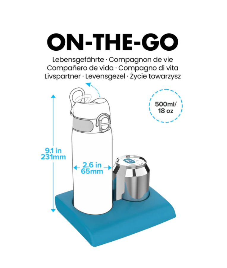 ION8 - Ion8 Leak Proof Slim Sports Water Bottle ΤΥΡΚΟΥΑΖ Παγούρι 500ml  I8RF500AQU