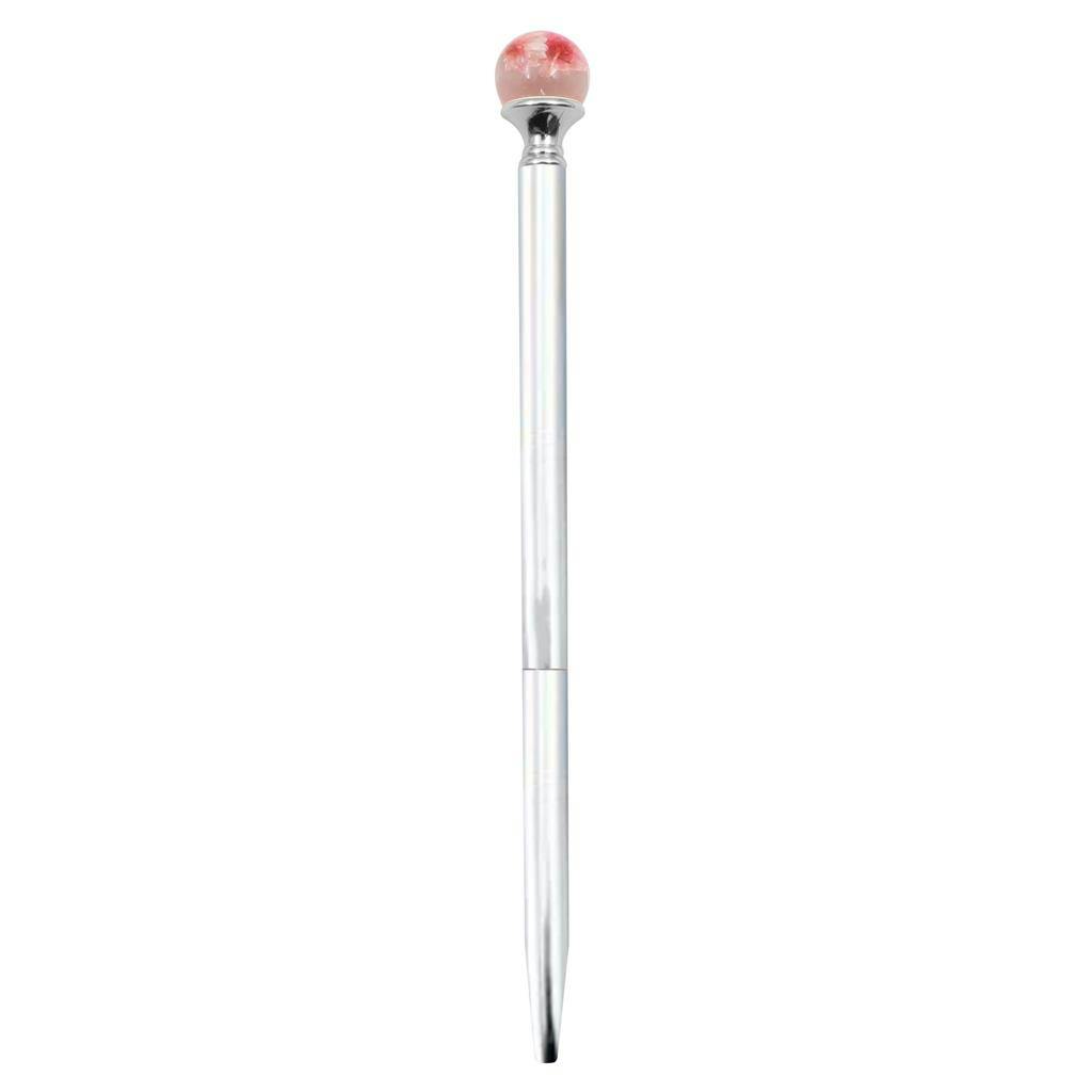 TESORO - Tesoro Μεταλλικό Στυλό με Γυάλινη Μπάλα με Αποξηραμένα Λουλούδια Ballpoint 0.7mm (Διάφορα Χρώματα) 582321 0.7 TIP