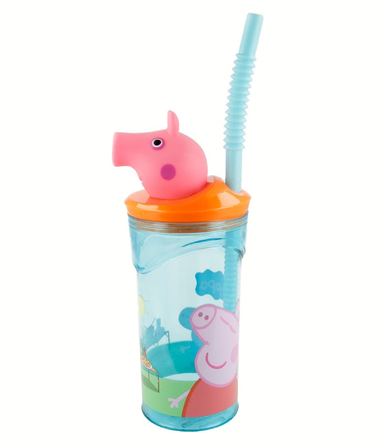 Gim Παιδικό STOR Ποτήρι 3D με Καλαμάκι PEPPA PIG CORE 360ml 530-48666